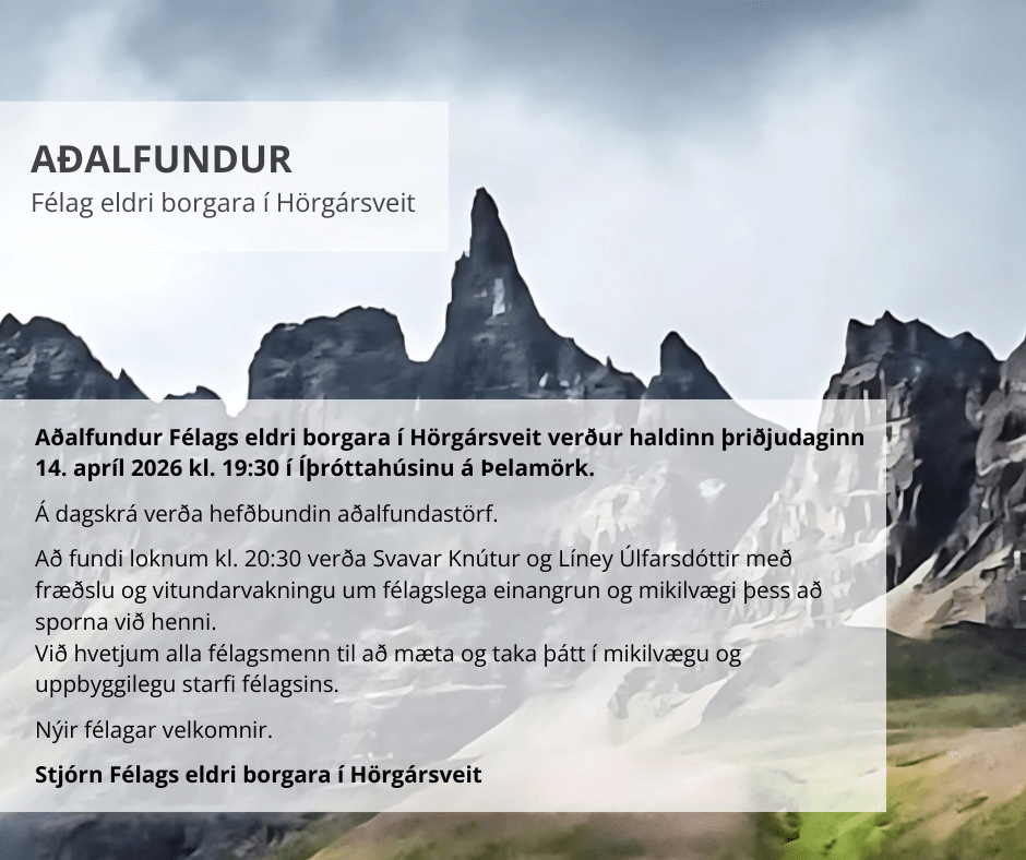 Aðalfundur félags eldri&nbsp;borgara